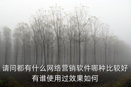 請問都有什么網絡營銷軟件哪種比較好有誰使用過效果如何
