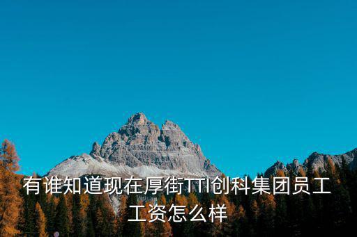 有誰(shuí)知道現(xiàn)在厚街TTI創(chuàng)科集團(tuán)員工工資怎么樣
