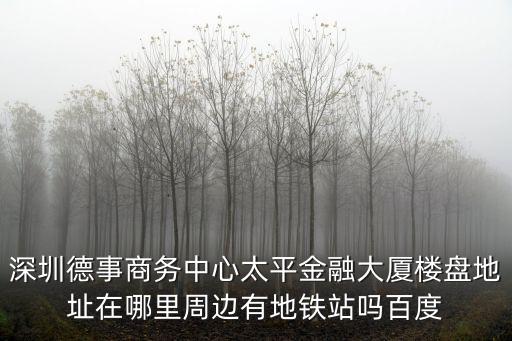深圳德事商務(wù)中心太平金融大廈樓盤地址在哪里周邊有地鐵站嗎百度