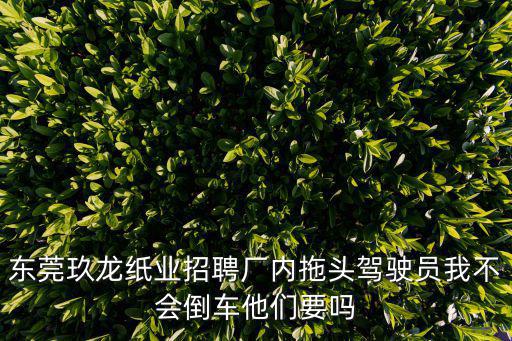 玖龍紙業東莞有限公司招聘嗎，東莞玖龍紙業招聘廠內拖頭駕駛員我不會倒車他們要嗎