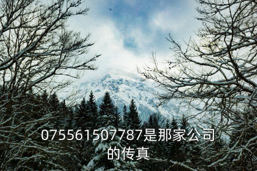 075561507787是那家公司的傳真