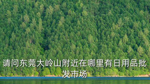 請問東莞大嶺山附近在哪里有日用品批發市場