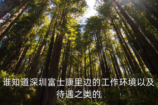 誰知道深圳富士康里邊的工作環境以及待遇之類的
