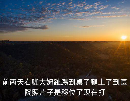 前兩天右腳大姆趾踢到桌子腿上了到醫院照片子是移位了現在打