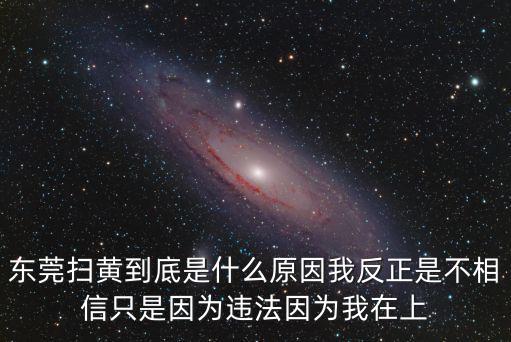 東莞掃黃到底是什么原因我反正是不相信只是因為違法因為我在上