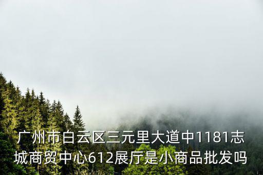廣州市白云區三元里大道中1181志城商貿中心612展廳是小商品批發嗎