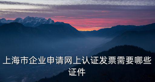 上海市企業(yè)申請(qǐng)網(wǎng)上認(rèn)證發(fā)票需要哪些證件
