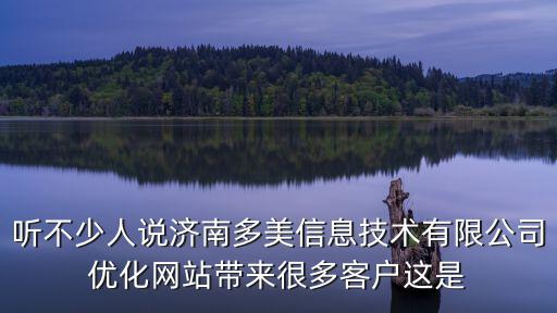 聽不少人說濟南多美信息技術有限公司優化網站帶來很多客戶這是
