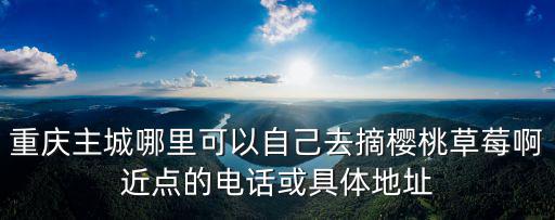 重慶市區哪里有摘櫻桃的，重慶主城哪里可以自己去摘櫻桃草莓啊近點的電話或具體地址