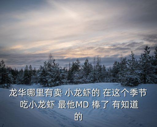龍華哪里有賣 小龍蝦的 在這個季節(jié) 吃小龍蝦 最他MD 棒了 有知道的