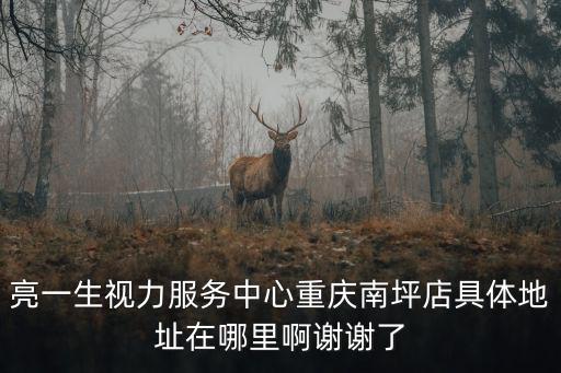 亮一生視力服務中心重慶南坪店具體地址在哪里啊謝謝了