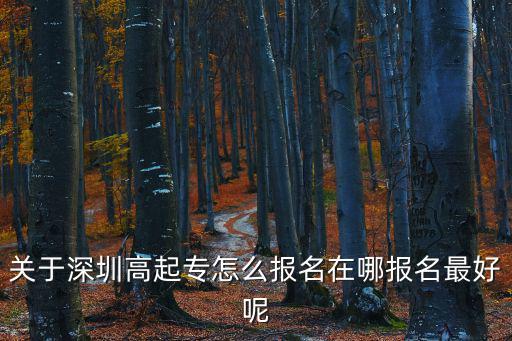 關(guān)于深圳高起專怎么報名在哪報名最好呢