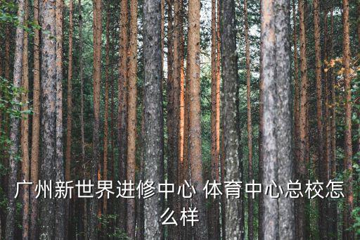 廣州新世界進修中心 體育中心總校怎么樣