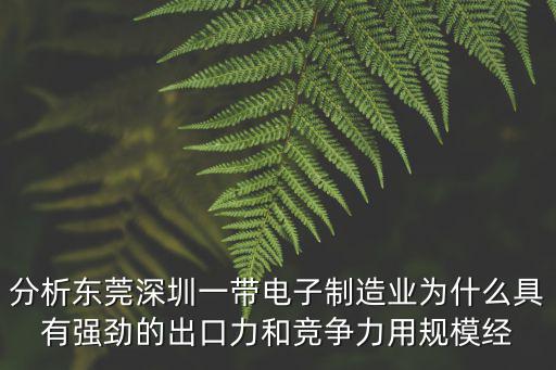 分析東莞深圳一帶電子制造業(yè)為什么具有強(qiáng)勁的出口力和競爭力用規(guī)模經(jīng)
