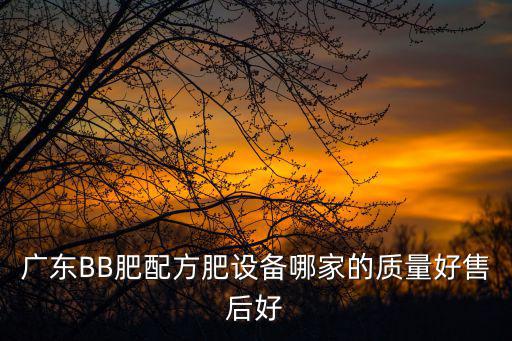 廣東BB肥配方肥設(shè)備哪家的質(zhì)量好售后好