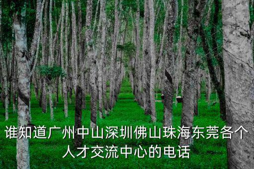 誰知道廣州中山深圳佛山珠海東莞各個人才交流中心的電話