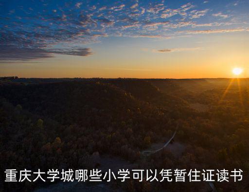 重慶大學(xué)城哪些小學(xué)可以憑暫住證讀書