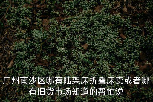 廣州南沙區(qū)哪有陸架床折疊床賣或者哪有舊貨市場知道的幫忙說