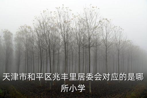 天津市和平區兆豐里居委會對應的是哪所小學