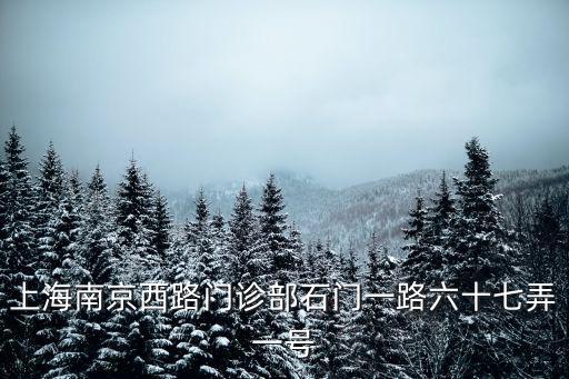 上海南京西路門(mén)診部石門(mén)一路六十七弄一號(hào)