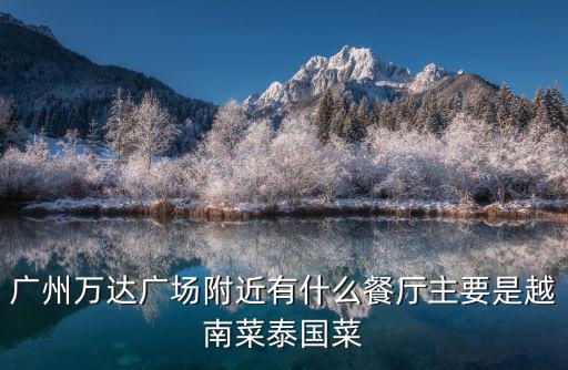 廣州萬達(dá)廣場附近有什么餐廳主要是越南菜泰國菜
