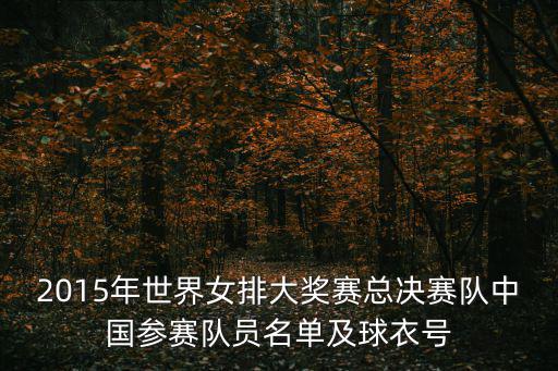 2015年世界女排大獎賽總決賽隊中國參賽隊員名單及球衣號