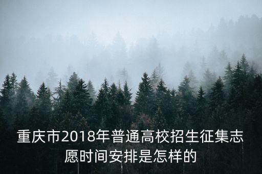 重慶市2018年普通高校招生征集志愿時(shí)間安排是怎樣的