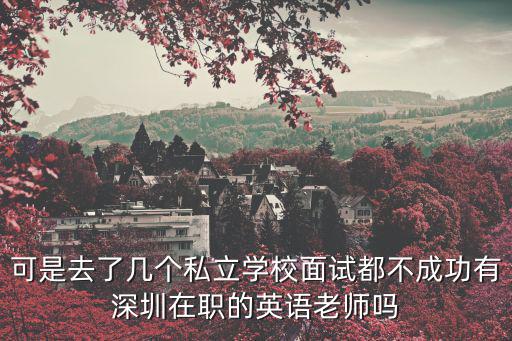 可是去了幾個(gè)私立學(xué)校面試都不成功有深圳在職的英語老師嗎