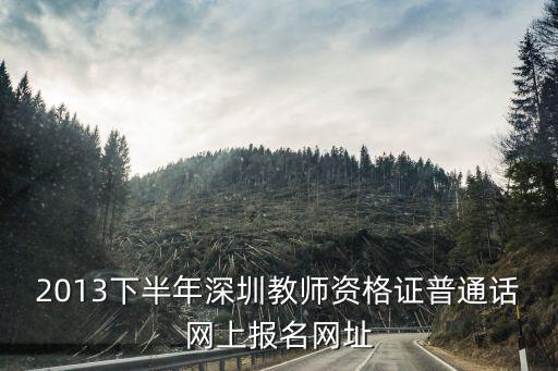 2013下半年深圳教師資格證普通話網上報名網址