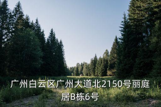 廣州白云區廣州大道北2150號麗庭居B棟6號