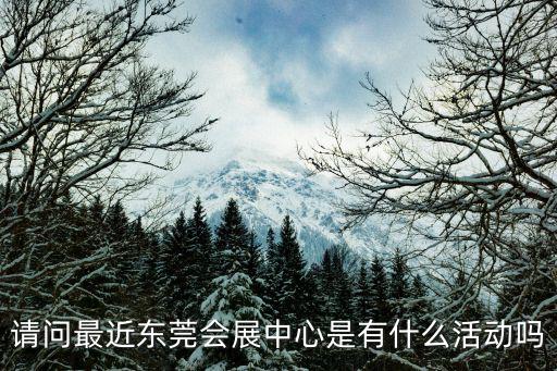 請問最近東莞會展中心是有什么活動嗎