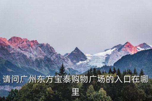 請問廣州東方寶泰購物廣場的入口在哪里