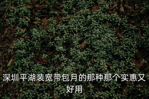 深圳平湖裝寬帶包月的那種那個實(shí)惠又好用