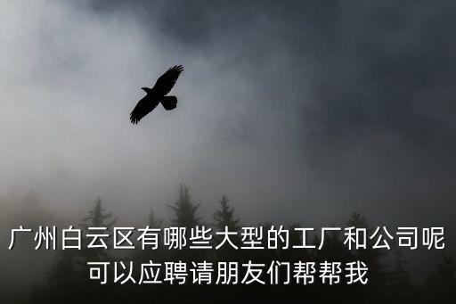 廣州白云區(qū)有哪些大型的工廠和公司呢可以應聘請朋友們幫幫我