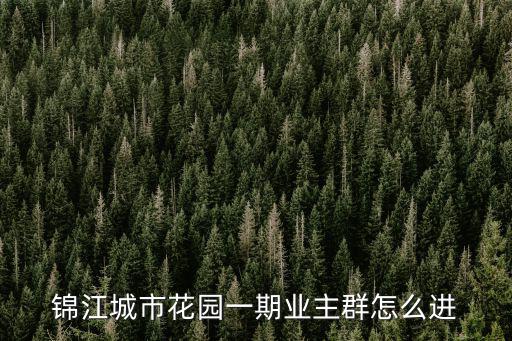 錦江城市花園一期業(yè)主群怎么進(jìn)