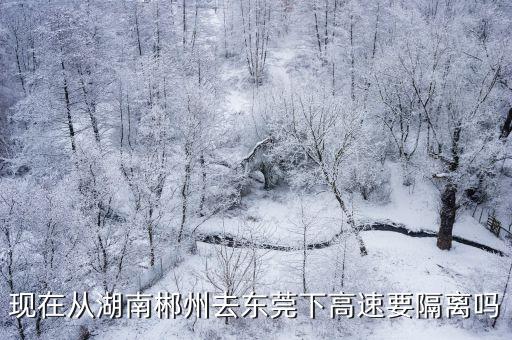 現在從湖南郴州去東莞下高速要隔離嗎