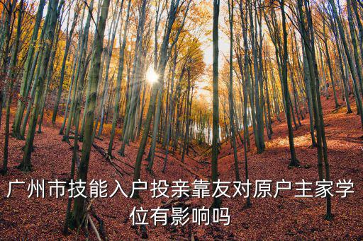 廣州市技能入戶投親靠友對原戶主家學位有影響嗎