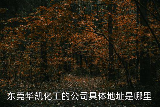 東莞華凱化工的公司具體地址是哪里