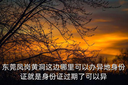 東莞鳳崗黃洞這邊哪里可以辦異地身份證就是身份證過期了可以異