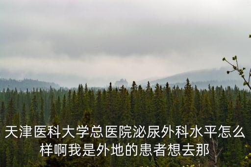 天津醫科大學總醫院泌尿外科水平怎么樣啊我是外地的患者想去那