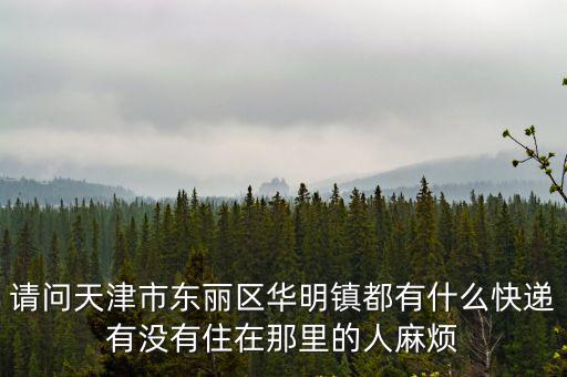 請問天津市東麗區(qū)華明鎮(zhèn)都有什么快遞有沒有住在那里的人麻煩