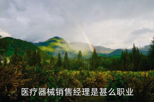 醫療器械銷售經理是甚么職業
