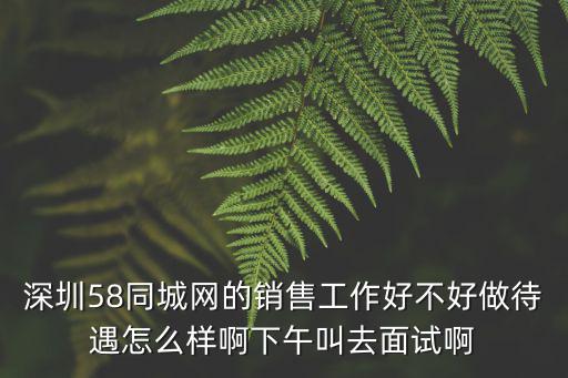 深圳58同城網(wǎng)的銷售工作好不好做待遇怎么樣啊下午叫去面試啊