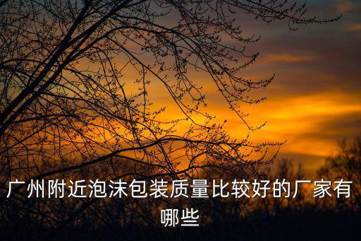 廣州附近泡沫包裝質量比較好的廠家有哪些