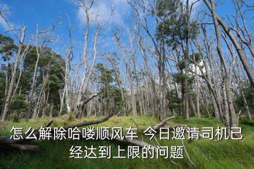 怎么解除哈嘍順風(fēng)車(chē) 今日邀請(qǐng)司機(jī)已經(jīng)達(dá)到上限的問(wèn)題