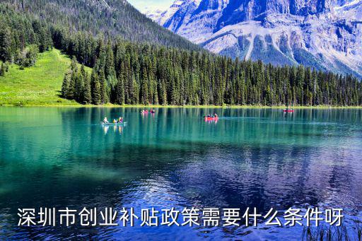 深圳市創業補貼政策需要什么條件呀