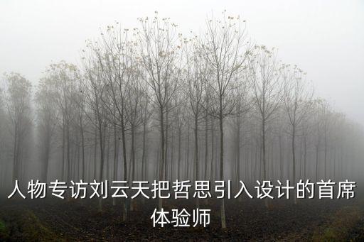 人物專訪劉云天把哲思引入設計的首席體驗師