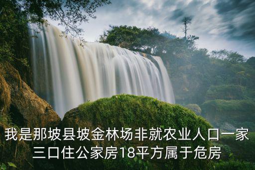 深圳市紀委 二室，我是那坡縣坡金林場非就農業人口一家三口住公家房18平方屬于危房