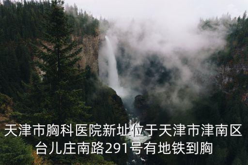 天津市胸科醫(yī)院新址位于天津市津南區(qū)臺兒莊南路291號有地鐵到胸