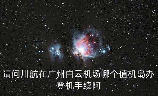 請問川航在廣州白云機場哪個值機島辦登機手續阿